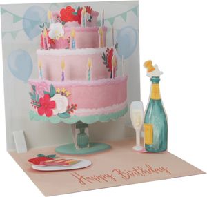 1 Pop-up Card Grußkarte Happy Birthday Gutschein ca 13x13 cm