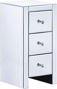 BELIANI Szafka nocna lustrzana szklana 60 x 30 x 30 cm 3 szuflady styl glam