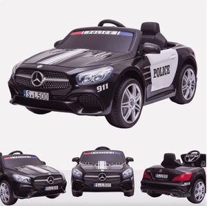 Mercedes Kinder Car Police SL500 Schwarz - Leistungsstarke Batterie - Ferngesteuert - Sicher Für Kinder