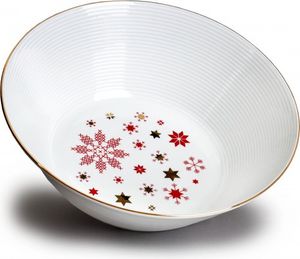 Thun 1794 Mísa kompotová, 24 cm, Lea, vánoční červené vločky, zlato, Thun