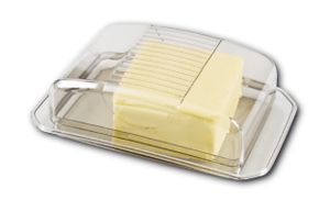 BUTTERDOSE Deckel Kunststoff Butterglocke Kühlschrank Butterschale Butter Box 41(Klar)