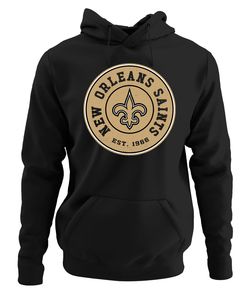 New Orleans Saints - American Football NFL Super Bowl Kapuzenpullover Hoodie, Schwarz, 3XL, Vorne