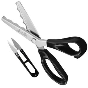 Handi Stitch Zackenschere mit Fadenschneider - Schneiderschere Stoffschere Zickzack 22,86cm Edelstahl – Schere Scharf Wellenschere zum Schneiden von Handi Stitch Zackenschere mit Fadenschneider - Schneiderschere Stoffschere Zickzack 22,86cm Edelstahl – Schere Scharf Wellenschere zum Schneiden von