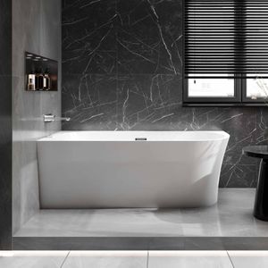 Freistehende Raumsparbadewanne NOVA CORNER Acryl Weiß - 170 x 78 cm - Einbau links - Oberfläche wählbar, Farbe:Weiß glänzend