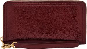 FOSSIL Geldbörse Logan RFID Zip Around Clutch Red Mahogany weinrot