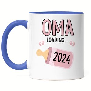 Oma Loading 2024 Tasse Blau Geschenk Werdende Oma Babynews Mit Ladebalken Schwangerschaft Geschenkidee