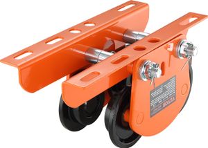 VEVOR vozík nosnosť 1 t vnútorný žeriav 68-110 mm nastaviteľná šírka žeriav 350x196x160 mm vozík dvojkolesová konštrukcia ručný vozík pre I- a H-nosníky vnútorný žeriav nakladač žeriav