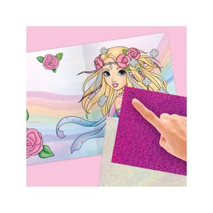 Depesche 10351 TOPModel Fantasy - Malbuch Fancy Foils, Kreativ-Buch mit Glitzerfolien und Sticker, ca. 17 x 21,2 cm