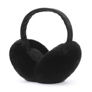 Dámské zimní teplé uši chrániče sluchu Plyšové klapky na uši (černé)