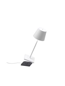 Zafferano Poldina Pro Mini Tischlampe - Aufladbare LED Lampe - 30 cm - Weiß