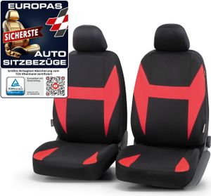 WALSER Auto-Sitzbezug Caledon 2 Vordersitzbezüge, Universal PKW-Sitzbezüge Polyester, Auto-Schonbezüge für Normalsitze, Autositzschoner schwarz-rot WALSER Auto-Sitzbezug Caledon 2 Vordersitzbezüge, Universal PKW-Sitzbezüge Polyester, Auto-Schonbezüge für Normalsitze, Autositzschoner schwarz-rot