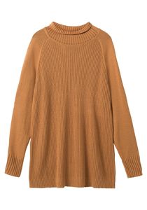 sheego Damen Große Größen Pullover im Struktur-Mix Stehkragenpullover Citywear sportlich Rundhals-Ausschnitt - unifarben