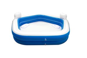 Creative Kids Aufblasbarer Schwimmbad - Familien - Fünfeckig - 2 Liegestühle - 213 x 206 x 60 CM - Getränkehalter - Kopfstützen