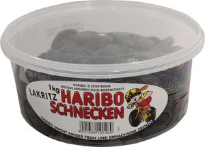 Haribo - Lakritz Schnecken 1kg DOSE