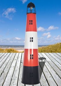 großer Leuchtturm aus Metall mit Solarfunktion, Gartendekoration 150 cm