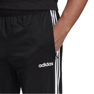 adidas Jogginghose Herren 3 Streifen Pant mit verschließbaren Taschen, Größe:S, Farbe:Schwarz