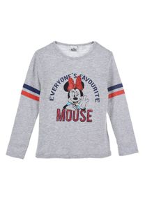 Minnie Mouse Kinder Langarm-Shirt Mädchen Longsleeve Oberteil 3 Motive, Farbe:Grau, Größe Kids:98