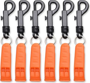 6 stücke Notfall Pfeife Sicherheit Überleben Pfeife Signalisierung Pfeife mit Haken für Outdoor Camping Wandern