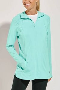 Coolibar - UV Full-Zip Jacke für Damen - Astir - Einfarbig - Gletscher, XXL