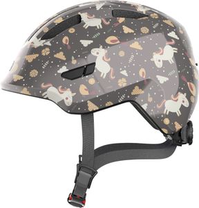 ABUS Kinderhelm Smiley 3.0 - Fahrradhelm mit tiefer Passform, kindergerechten Designs & Platz für einen Zopf - für Mädchen und Jungs - Grau mit Pferde-Muster, Größe M (50-55 cm) ABUS Kinderhelm Smiley 3.0 - Fahrradhelm mit tiefer Passform, kindergerechten Designs & Platz für einen Zopf - für Mädchen und Jungs - Grau mit Pferde-Muster, Größe M (50-55 cm)
