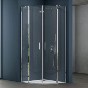 doporro Duschkabine 100x100 viertelkreis Dusche Duschabtrennung 6mm ESG-Sicherheitsglas Easy-Clean-Beschichtung Ravenna52k