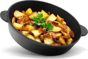 Gusseisen Schmorpfanne 28 cm BRIZOLL Pfanne Servierpfanne Bratpfanne Kasserolle Topf Bräter Bratentopf backofengeeignet induktion Backen Schmoren Braten
