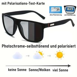 GKA Photochrome & polarisierte Sonnenbrille mit Carbon Optik Bügel UV400 mit Polarisation Test Karte zur Prüfung der Polarisierung selbsttönend GKA Photochrome & polarisierte Sonnenbrille mit Carbon Optik Bügel UV400 mit Polarisation Test Karte zur Prüfung der Polarisierung selbsttönend