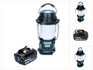 Makita DMR 056 F1 Akku Radio 18 V FM DAB+ mit Laterne 360° Taschenlampe IP65 + 1x Akku 3,0 Ah - ohne Ladegerät