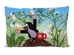 Kissen der kleine Maulwurf, Motiv Kamille, 45x30cm - Kinderkissen
