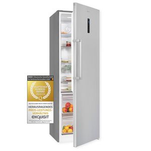 Exquisit Vollraumkühlschrank KS360-V-HE-040D inoxlook | 359 l Nutzinhalt | Edelstahloptik