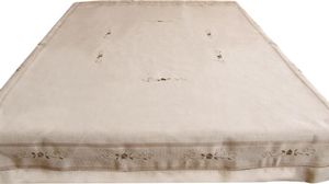 Tischdecke Blumen Hohlsaum Stick Ton-in-Ton beige 130x170 cm