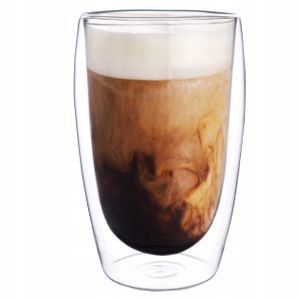 1 ks dvoustěnné termo sklenice latte macchiato koktejl káva čaj 450 ml