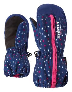 Ziener Kleinkinder Skihandschuhe  Fäustlinge LANGELO AQUASHIELD® blau pink, Größe Baby:80cm