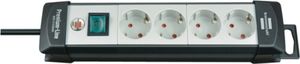 Brennenstuhl -Line Steckdosenleiste 4-fach schwarz/lichtgrau 5m H05VV-F 3G1,5, 1951540101
