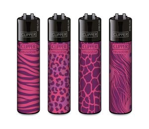 Clipper® Feuerzeuge 4er Set: Pink Wildlife