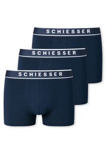 Schiesser 3er Pack - 95/5 - Organic Cotton Retro Short / Pant Körpernahe Shorts mit Webgummibund , Kontraststarke Logo-Prägung am Bund, Elastische Single-Jersey-Qualität