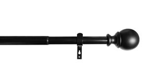Ausziehbare Gardinenstange »Köln« 170-335 cm Schwarz Ø22/25 mm Komplettset zum sofortigen Montieren, 2021191