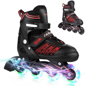 CAROMA Inline Skates, Rollschuhe, verstellbare Inliner mit Leuchtenden Rädern für Kinder, Jungen, Mädchen, Anfänger, Größe: 39-42