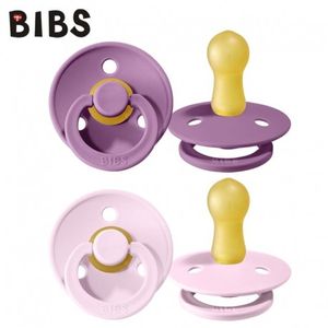 BIBS 120220 Colour Lavender + BABY PINK 6-18M Latex-Schnuller, BPA-frei