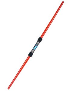 Doppelseitiges Laserschwert mit Licht- und Soundeffekten rot-grau-gold 108 cm