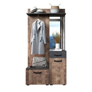 trendteam Garderobe Kompakt Smile Matera NB/Tabak Eiche NB 104 x 190 x 32 cm