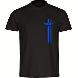 multifanshop Herren T-Shirt - Europe - Streifen, schwarz-2, Größe 5XL