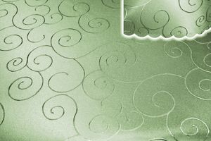 Tischdecke lindgrün 90x90 cm damast Ornamente Mitteldecke bügelfrei fleckenabweisend