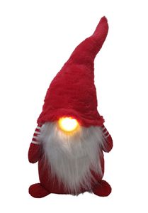 XXL Wichtel Mann Weihnachtswichtel rot mit LED Nase 56cm Weihnachtsmann Weihnachtsdeko