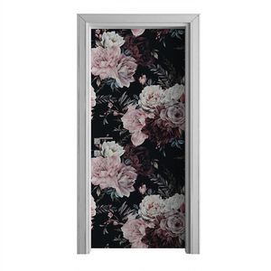 Tür Selbstklebende 90x210 cm Türfolie Türtapete Klebefolie -  Blumen Pfingstrosen