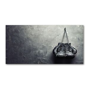 Tulup® Leinwandbild - 140x70 cm - Wandkunst - Drucke auf Leinwand - Leinwanddruck  - Sport - Schwarzweiß - Boxhandschuhe