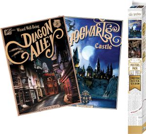 HARRY POTTER - Set 2 Chibi Posters - Retro Hogwarts&Diagon (52x38)