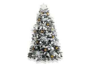 Geschmückter künstlicher weihnachtsbaum mit 133 Stk Kugeln POLAR GOLD 150 cm mit Metallständer