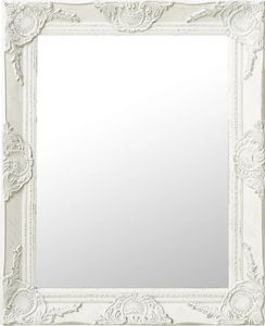 Prolenta Premium - Wandspiegel im Barock-Stil 50x60 cm Weiß