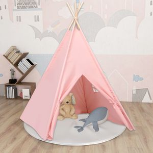 Chunhe Kinder Tipi-Zelt mit Tasche Pfirsichhaut Rosa 120x120x150 cm